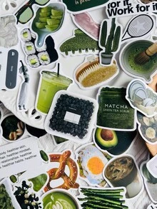 60 pezzi Adesivi per ragazza disciplinata Pasti sani Cibo verde Bagaglio Laptop Scrapbook Diario Decorazione Borraccia Attrezzatura da palestra Adesivi fai-da-te Forniture scolastiche - 50 pezzi - Visualizzare 5