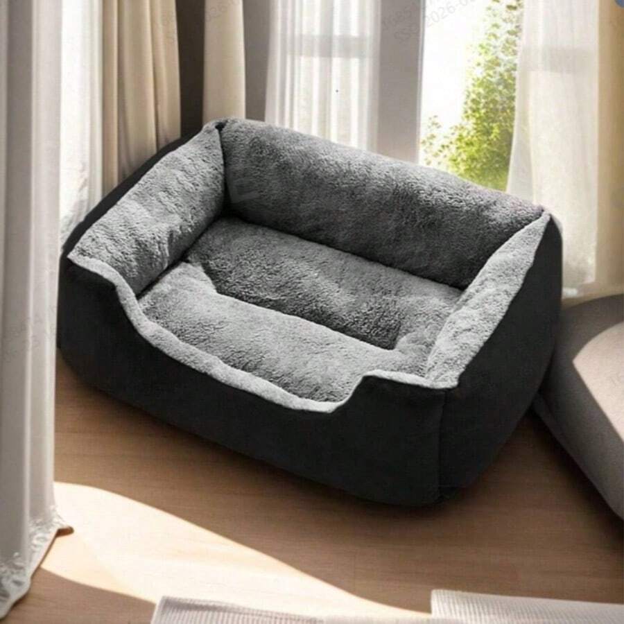 1pc Multi-Color Soft Comfortable Cat Bed Dog Bed Square Pet Bed All-Season Universal For Small And Medium Dogs Sofa Bed - Multicolor - View 1