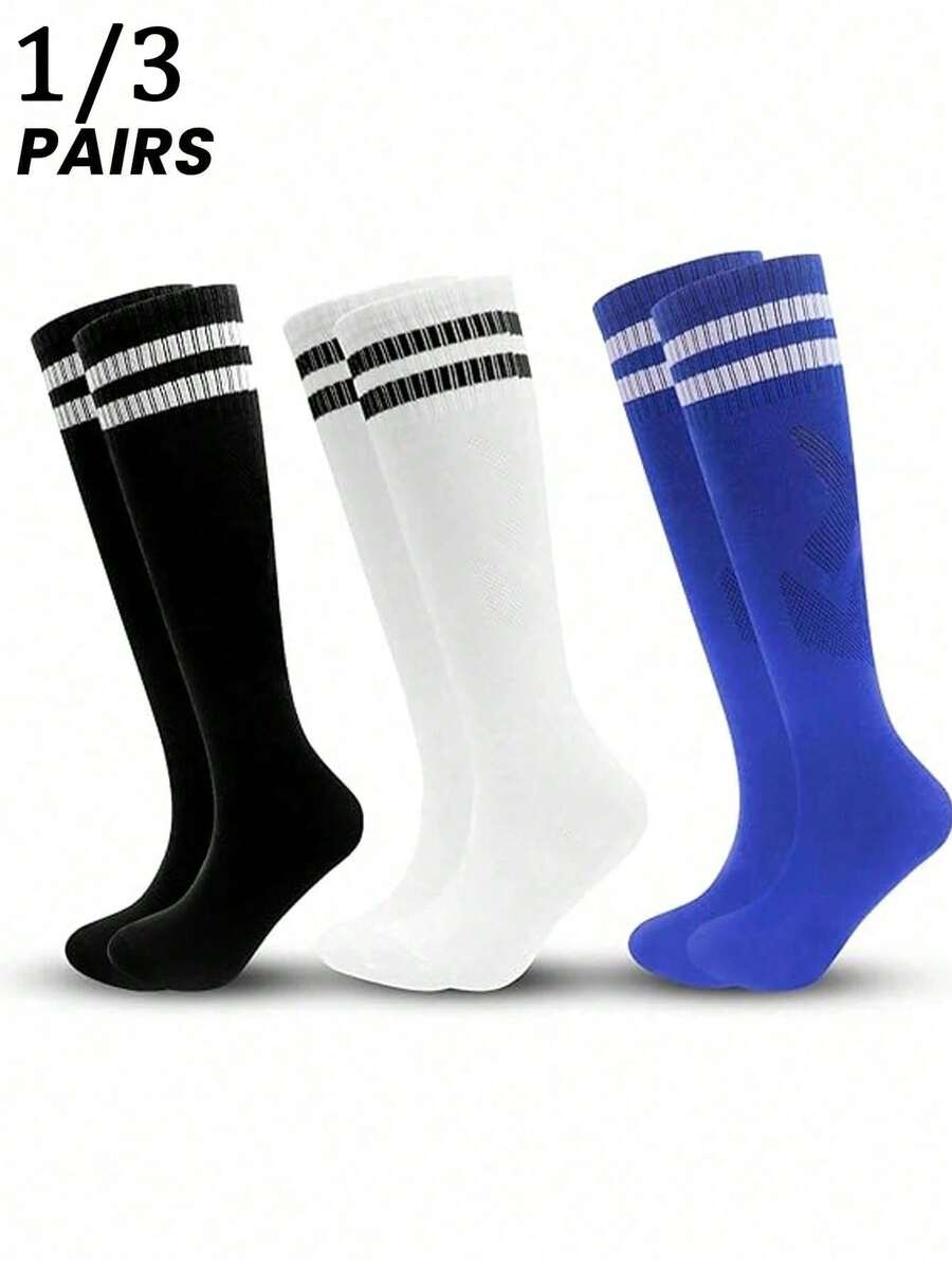 1/3 Pairs Non-Slip Sports Socks, Unisex Football Socks, Over-The-Knee Long Tube Non-Slip Socks, All-Season Mid-Calf And Short Socks
