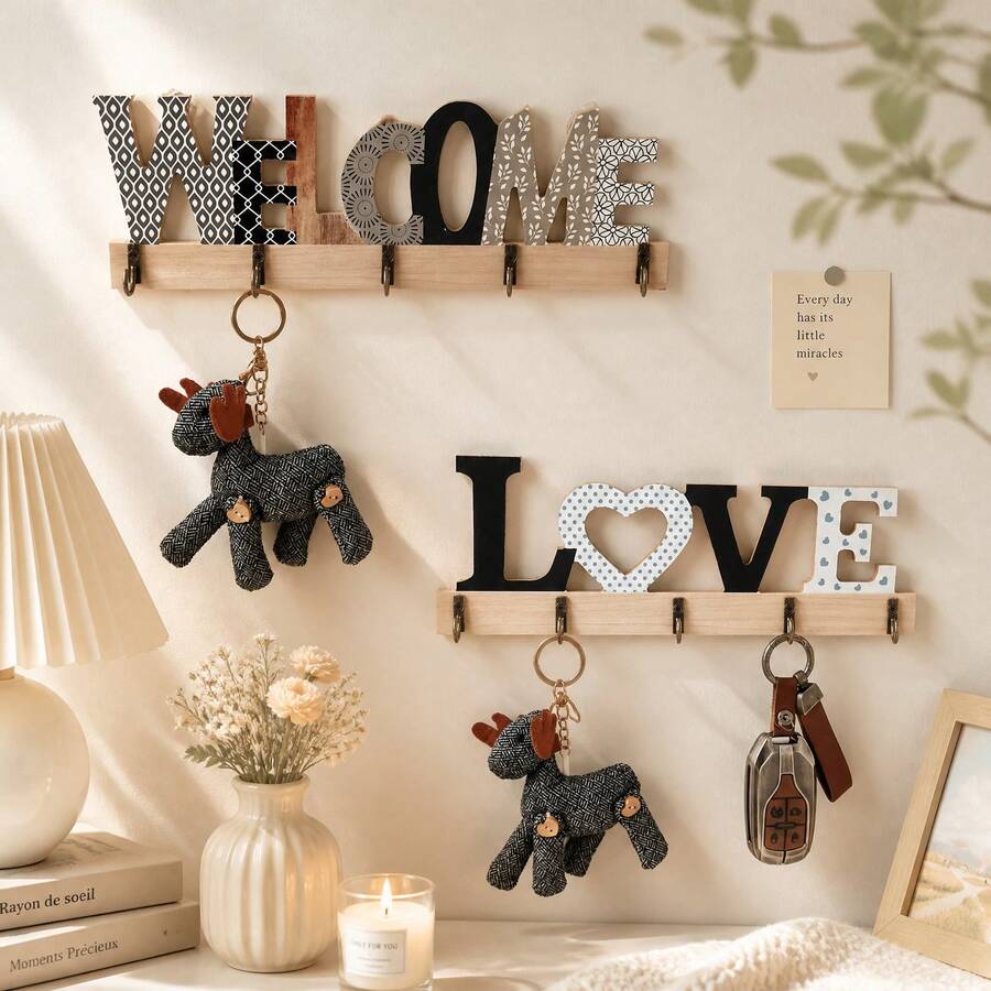 1pc Decorative Portable Hook With 5 Hooks, Key Hook Bag Hook - Multicolor - View 1