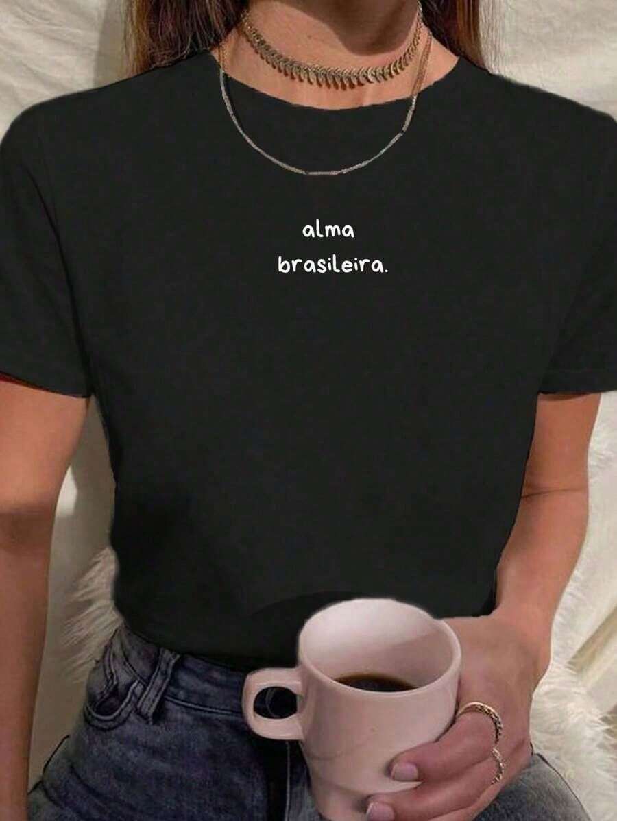 Women's T-Shirt/Blouse Alma Brasil Copa Brasil Stylish 100% - 黑色 - 查看 1