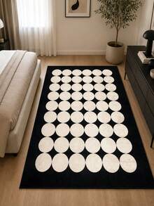 Alfombra moderna estampada Chilai Home, alfombra suave antideslizante para sala de estar y dormitorio, alfombra tipo pasillo, alfombra lavable para cocina, alfombra decorativa para el hogar, hecha en Turquía. - Blanco y Negro - Ver 3