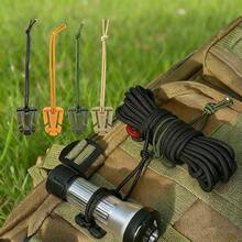 10pcs Elastic Rope Hook Backpack Webbing Fixing Clips, Tactical Sling Clips With Elastic Rope, Outdoor Hiking & Trekking Triangle Binding Clips Webbing Organizer Fixing Clips - Multicolor - View 3