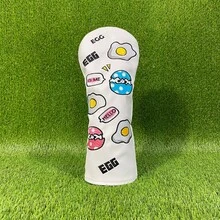 Cute Fried Egg & Colorful Egg Embroidered Golf Club Headcover, Fresh Healing Art Style, Golf Accessory - White - View 9