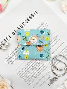 1/5/10/20pcs Fresh Floral Snap Button Jewelry Bags, Made Of Soft And Durable Fabric, Paired With Exquisite Gold Snap Buttons, Compact And Space-Saving. - Multicolor - View 6