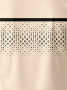 Men's Summer Comfortable Minimalist Contrast Color Diamond Pattern Print Button Short Sleeve T-Shirt - Multicolor - View 6