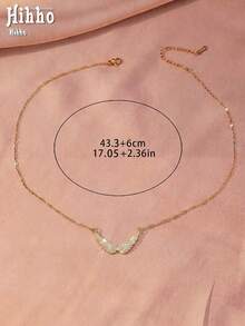 Hihho 1pc Luxury Zirconia Angel Wing Necklace, Versatile Commute Evening Party High-End Women's Necklace, Matches Daily T-Shirts, Knitwear, Cocktail Dresses, Slip Dresses, Suitable For Commute, Date, Evening Party All Occasions - Angel Wings - View 10
