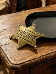 Sheriff Star Badge, Western Cowboy Role Play Prop For Stage Performance, Vintage Style Badge, Party Costume Accessory, Suitable As Gift And Collectible For Family Or Friends At Birthday Party Or Holiday - Multicolor - View 7