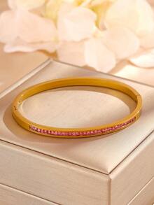 1/4 Piezas Conjunto de Pulseras de Acero Inoxidable Chapadas en Oro de 18K con Corazón de Strass Apilable Estilo Y2K, Conjunto de Joyas Personalizadas para Mujer, Adecuado para Uso Diario de la Mujer, Joyas Impermeables y Resistentes al Desvanecimiento, Regalo para Amigos, Familia, Mamá, Novia, Uso en Festivales de Música y Fiestas - Dorado - Ver 9