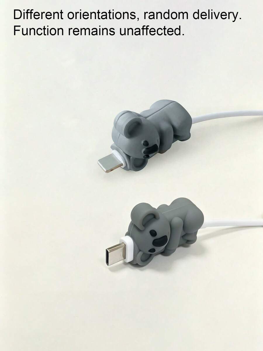 Cartoon Koala Apple Data Cable Interface Protector, Anti-Bending Silicone Charging Protector