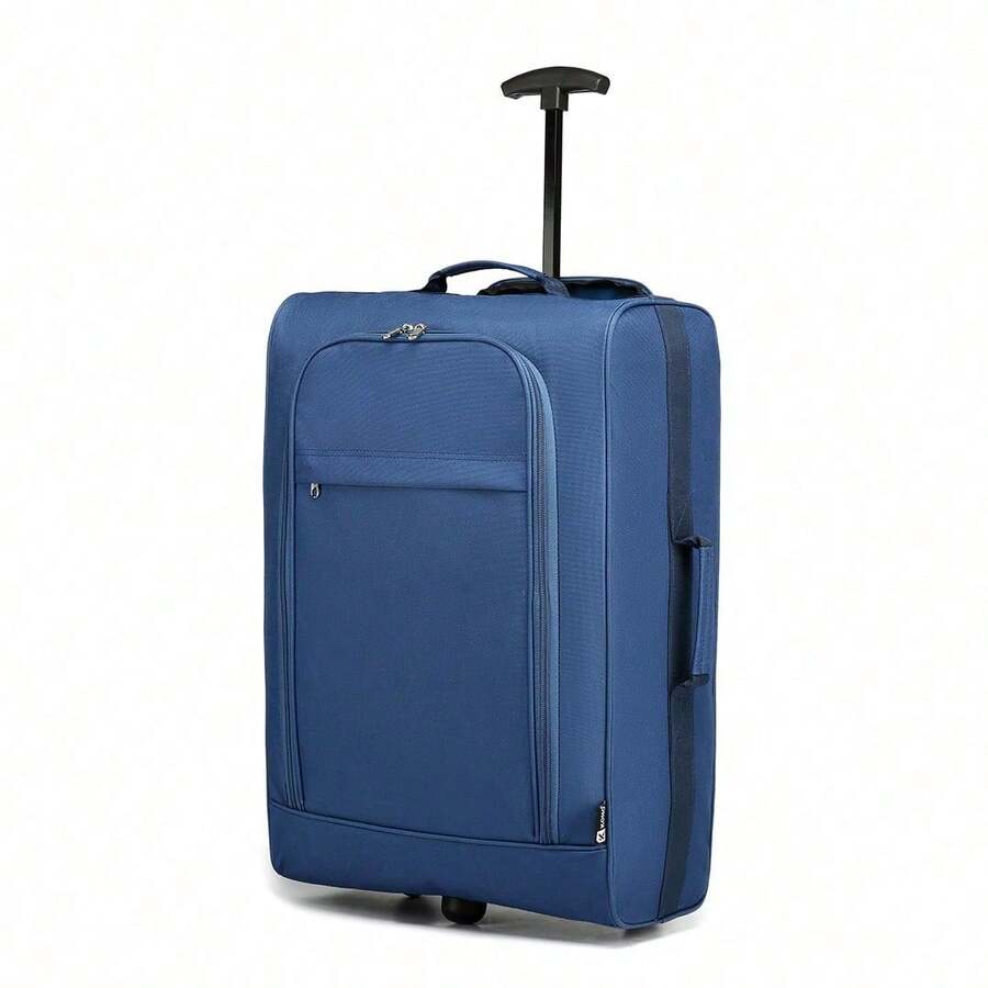 Bagaglio a mano piccolo, bagaglio leggero, valigia trolley morbida con due ruote, valigia da cabina per uomo e donna, adatta per viaggi di lavoro e vacanze - Blu - Visualizzare 1