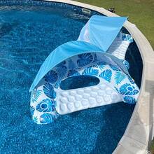 Pool Floating Bed With Canopy - Adult Inflatable Pool Float Chair, Pool Water Chair, Pool Lounge Chair With Cup Holder, Pool Toy Party Floating Bed, Suitable For Adults - Floating Rafts - View 7