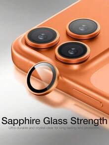3 Paquetes - Naranja - Protector de Lente de Cámara Compatible con iPhone 17 Pro/Pro Max [Lente AR], Tapa de Lente, Recubrimiento AF/AR, Estructura Óptica de 7 Capas, Se Ajusta Perfectamente al Body, Accesorio para Teléfono, Compatible con Fundas de Teléfono. - Naranja Quemada - Ver 4