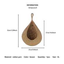 1pc Bohemian Style Woven Hanging Basket, Teardrop Shaped, Great For Storing Vegetables And Fruits, Kitchen Storage - Multicolor - View 12