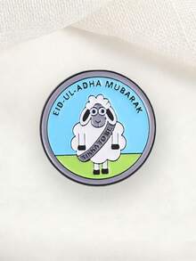 Eid Ul Adha Mubarak Sheep Enamel Pin Tikka To Be Cartoon Lamb Lapel Brooch Islamic Muslim Festival Backpack Decor Gift - Multicolor - View 5