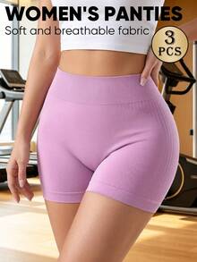 MEIYATING 3pcs Seamless Panties Boxer Briefs Leggings Women's Underwear Yoga Shorts High Waist Panties Tummy Control Butt Lift Leg Shaping - Multicolor - View 3