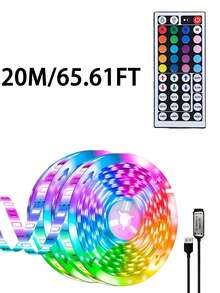 臥室 LED 燈條，3.28英尺 (1 捲) ~ 98.42英尺 (2 捲) RGB LED 燈條，附紅外線 44 鍵遙控器，USB 5V LED 燈條，附背膠，可調色，臥室派對裝飾 - 3535RGB - 查看 15