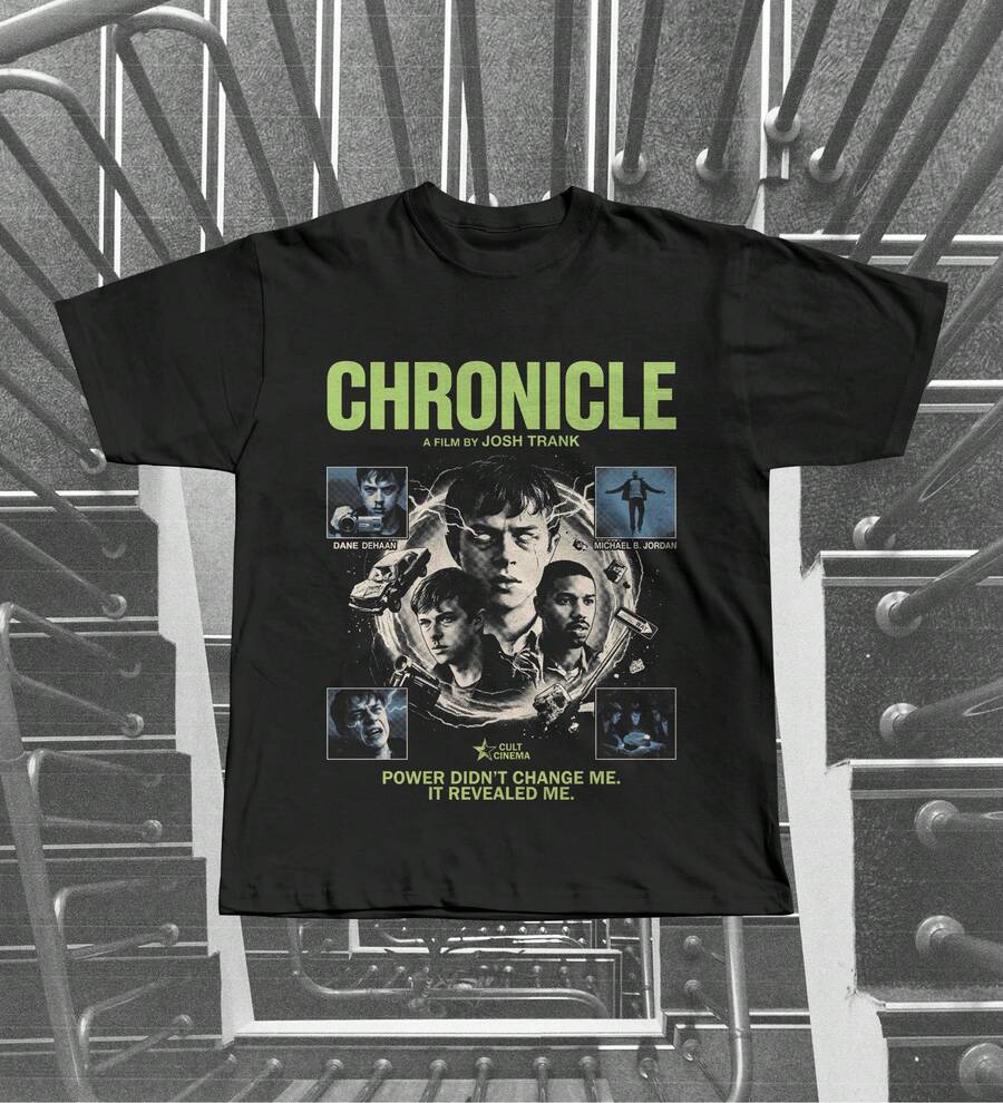 T-Shirt With Graphics From The Film Chronicle, By Josh Trank, For Fans Of The Science Fiction Film Telekinesis - 黑色 - 查看 1
