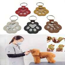 1/5pcs Leather Keychain Pet Hair Storage Pendant, Exquisite Cute Cat Dog Fur Hair Bag Charm - Multicolor - View 4