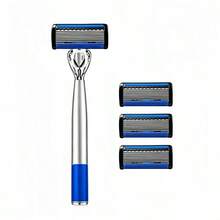 New 8-Layer Blue Manual Razor, Unisex For Men And Women, Popular Grooming Tool In Europe And America, Smooth Shaving, Portable Daily Travel Cleaning Shaving Set - Safety Tazor + Blade - View 9