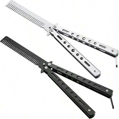 1pc Flip Hair Texture Styling Comb, Double-Tooth Hair Grooming Tool, Suitable For Daily Hair Styling In Barbershops