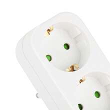 1 pieza Adaptador Schuko sin cable, 250V/16A, toma múltiple ahorradora de espacio, adaptador para oficina/hogar - Ver 5