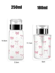 Bow Tie Pattern Nail Polish Remover Bottle, Suitable For Nail Polish Remover - Refillable Travel Packaging Bottle, Suitable For Home, Salon, And Travel Use. Dome Design, Hand Wash Only, Reusable , Makeup Remover Bottle, Travel Essentials - Multicolor - View 6