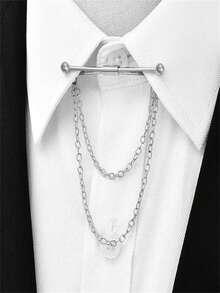 1PC Men's Collar Pin For Shirt Stand Collar, Shirt Collar Clip, Tassel Tie Stick, Collar Pin - Multicolor - View 1
