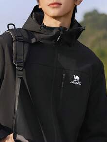 CAMEL CROWN Men's Outdoor Hooded Jacket, Spring New Style, Lightweight Comfortable Fashionable Hiking Jacket, Unisex - Phantom Black - View 3