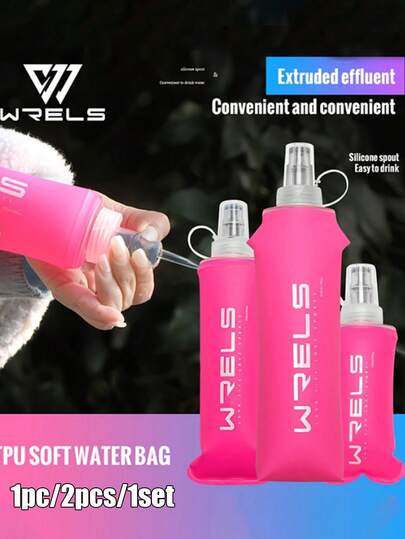 1pc/2pcs/1set 150ml/250ml/500ml Collapsible Soft Water Bottle, Suitable For Hiking, Running, Marathon, Climbing