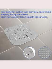 4/8pcs Silicone Hair Catcher Drain Cover With Suction Cup, Anti-Clogging PVC Sink Strainer, Flexible Shower And Kitchen Filter, Easy To Clean, Suitable For Bathroom And Kitchen - A Suction Cup Model - View 6