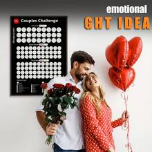 104 Couples Scratch-Off Game - Position Challenge Game, Perfect Choice For Date Night And Valentine's Day! Date Night Promotes Between Couples, Scratch-Off Poster - Multicolor - View 6