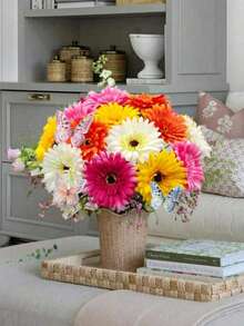 10/5 Stücke künstliche Seiden-Afrikanische Gänseblümchen-Chrysanthemen mit Stiel, künstliche Blumen, Großhandel DIY handgemacht für Zuhause, Hochzeit, Party, Vasen-Mittelstück, Dekoration, Kranz, Strauß, Korsage, Verlobungszeremonie, Wohnzimmer, Esszimmer, Schlafzimmer Deko - Verschiedenfarbig - Übersicht 11