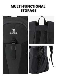 CAMEL CROWN Foldable Large Capacity Travel Bag Backpack, Short Trip Fitness Storage Bag - Dark Night Black - View 6