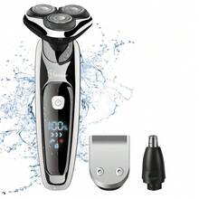 Hatteker 1pc Multifunctional 3-In-1 Electric Shaver Hair Clipper Nose Trimmer Men's Grooming Kit - Black - View 2