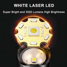 这款可充电手电筒具备3种LED战术照明模式、LCD显示屏、USB充电、高流明、耐用ABS外壳，适用于露营、徒步旅行、紧急情况和日常居家使用。 - 黑色 - 查看 7