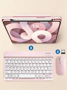 10吋無線鍵盤，超薄充電式藍牙鍵盤與滑鼠套組，相容 Android、Windows、Pro、Air、Mini，支援 iPadOS iOS 13 及更多 - 查看 1