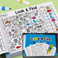 1pc Hidden Object Book (Green+Blue+Red), Exploration And Discovery Activity Book, With Visual Search Challenge, Interactive Focus Games, Educational Activity, Learning Supplies, Easter And Christmas Gift - Multicolor - View 10