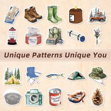 50Pcs Whimsical Vintage Outdoor Stickers, Rustic Mountain Bear Camping Gear Illustration Decals, Great For Notebook Decor, Gift Bag Fillers & Hiker DIY Crafts School Supplies - 7*6*1 - View 4