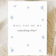 Will You Be My Something Blue Proposal Card, Bridesmaid Invitation Card, Maid Of Honor, Wedding Favor Card, Something Blue - Multicolor - View 2