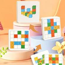 Battle Blocks Game, 1 Set Boxed Wooden 2-Player Free DIY Creative Number Shape Educational Desktop Toy, Double-Sided Stepped Challenge Cards, Supports Number Array Reasoning And 3D Spatial Scene Assembly Dual Gameplay, Cultivates Children's Spatial Imagination And Creativity, Comprehensive Intellectual Development, Parent-Child Interaction, Classroom Teaching First Choice, Birthday, Halloween, Christmas Gift For Girls And Boys - Multicolor - View 8