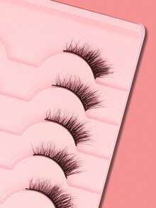 10 Pairs Cat Eye Natural Criss-Cross False Eyelashes With Black Line, Essential For Daily And Date Makeup - Black - View 5