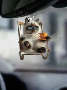 New Cute Cat Acrylic Material Flat Car Hanging Decoration Backpack Accessories Home Decoration - Kitten Ornament - View 4