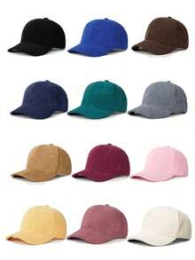 1pc Color Block Plain Baseball Cap, Adjustable Outdoor Sun Protection Casual Hat Suitable For Spring Autumn Travel Beach, Unisex Y2K Style Cap - Baseball Cap - View 23