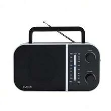 ARISE - Radio Portátil AM/FM Sytech SY-1677NG - Radio de Transistores con Gran Altavoz, Alimentación por Cable de Red o Pilas, Conexión Auriculares y Sintonización Analógica Sencilla - Ver 2