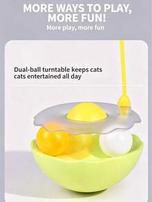 Multifunctional Cat Rolling Ball Toy With Feather Teaser, Bell And Catnip Ball, 360° Rotating Self-Play Interactive Kitten Toy, Durable ABS Material, Relieve Boredom Pet Entertainment Supplies - View 7