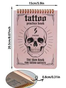 New Tattoo Practice Skin Notebook, Each Book Contains 10 Pieces Of Silicone Tattoo Practice Skin, Suitable For Various Tattoo Practice Styles, Perfect Tattoo Gift For Tattoo Beginners And Tattoo Enthusiasts - Dusty Pink - View 2