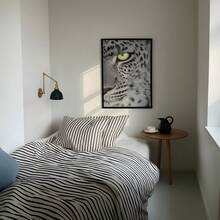 1 pieza Póster de arte de pared sin marco con ojo de leopardo en blanco y negro, póster de animal estético para decoración de apartamento, sala de estar, dormitorio, vuelta a la escuela, pósteres divertidos, artículos esenciales para dormitorio - ojos de leopardo - Ver 3