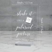 Kartu Label Akrilik Bening, Ukuran 5"X7" Papan Tanda Meja Pernikahan Akrilik Bening, Cocok Untuk Resepsi Pernikahan, Acara, Pesta - A - View 2