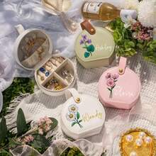 個性化珠寶盒－生日花卉、客製化珠寶盒－生日花卉、婚禮伴娘禮盒（送給姐妹）、女性禮物 - 彩色 - 查看 4